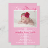 女子《キリスト教》洗礼式や命名式/バプティスマ招待状 招待状 (正面/裏面)