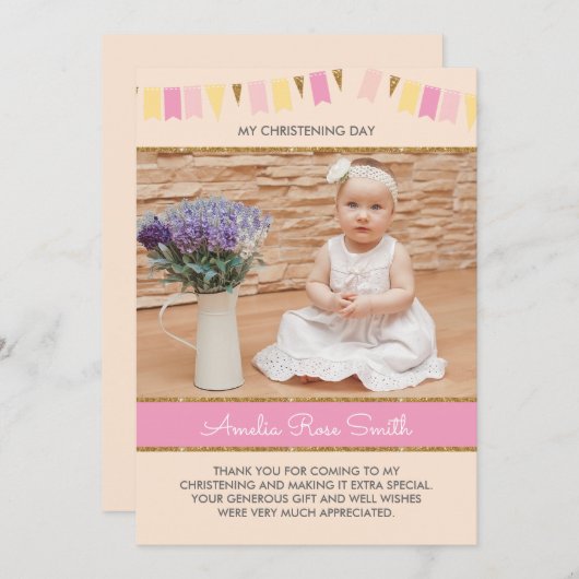 女子《キリスト教》洗礼式や命名式/バプティスマ招待状 招待状 (正面/裏面)