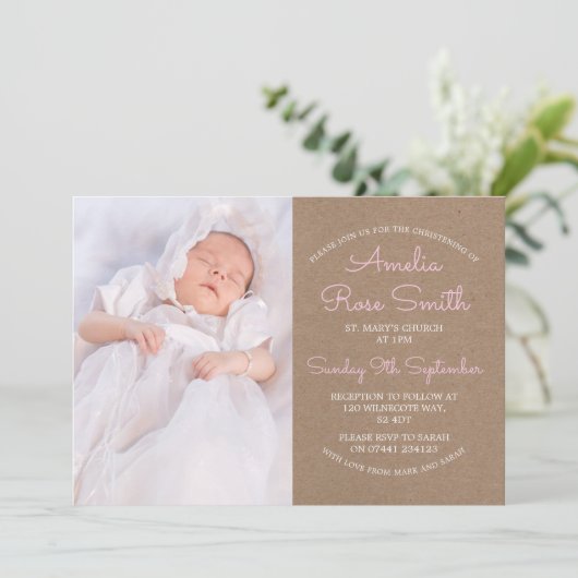 女子《キリスト教》洗礼式や命名式/バプティスマ招待状 招待状 (スタンド正面)