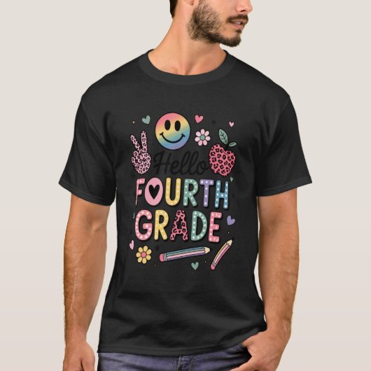 女子+男子+先生のための4年生 Tシャツ (正面)