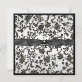 女子 黒白写真 卒業式 招待状 (裏面)