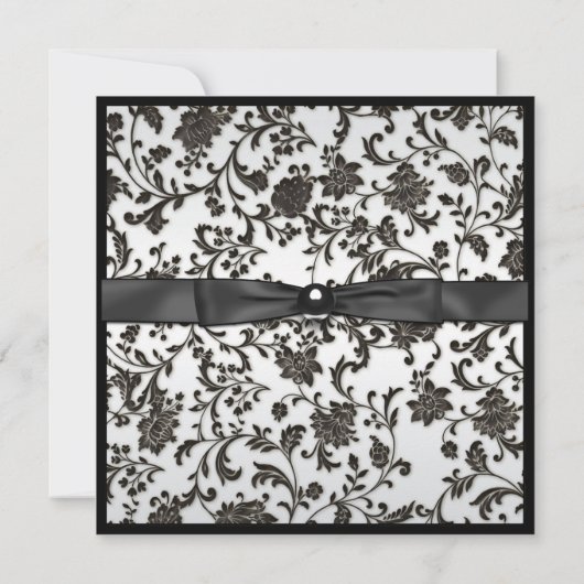 女子 黒白写真 卒業式 招待状 (裏面)