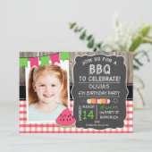 女子BBQフォトバースデーパーティーの招待 招待状 (スタンド正面)