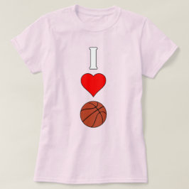 女子Iラブ/バスケットボールバスケットボールハート選手 Tシャツ