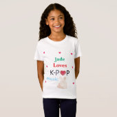 女子Kポップ・アートのシャツ Tシャツ (正面フル)