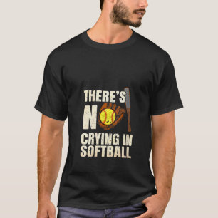 女子No泣き叫びInソフトボールチームソフトボールファンギール Tシャツ