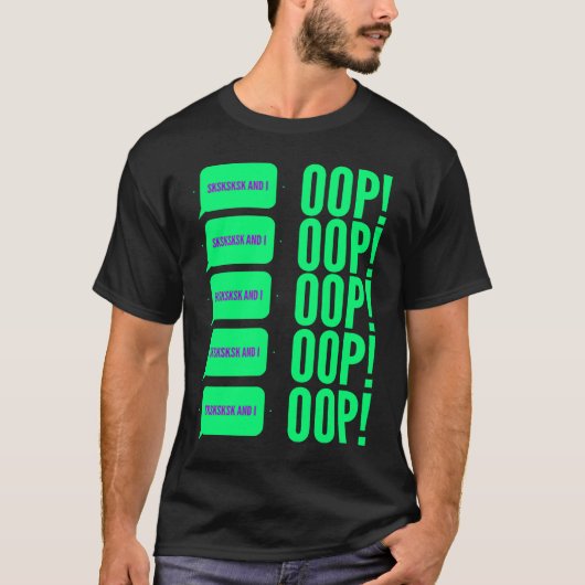 女子SKSKとI Oopトレンドミーム Tシャツ (正面)