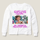 女子Tシャツガールズおもしろい長袖Tシャツ (デザイン正面)