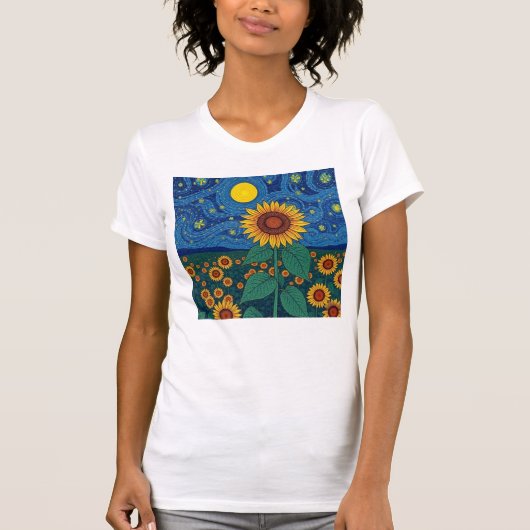 女子Tシャツヒマワリ Tシャツ (正面)