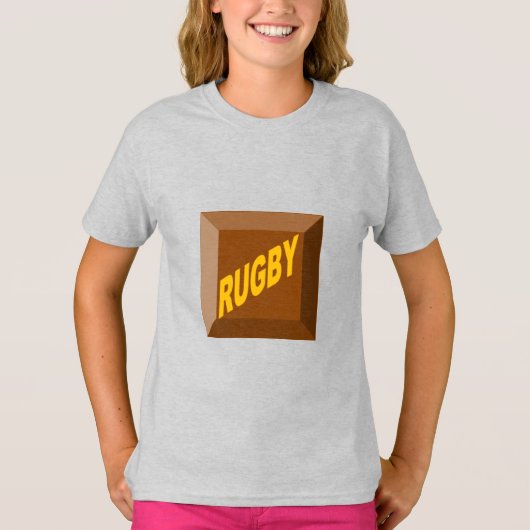 女子Tシャツ灰ショコララグビー Tシャツ (正面)