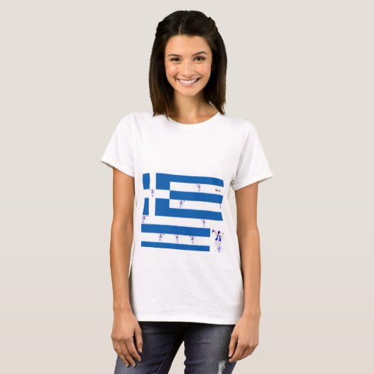 女子Tシャツ/ギリシャ国旗 Tシャツ (正面フル)