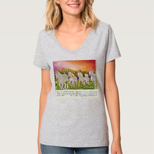 女子Vネック Tシャツ (正面)