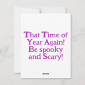 女学生と恐竜のハロウィーンの友人 シーズンカード (裏面)