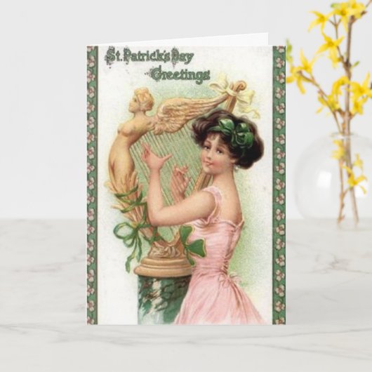 女学生の挨拶 カード (黄色い花)