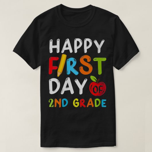 女学生2年生の初日幸せな学生達 Tシャツ (デザイン正面)