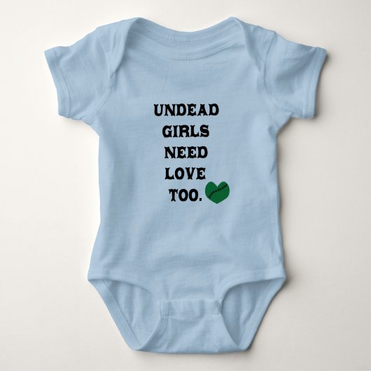 女完全に死んでいなの子にも愛が必要 ベビーボディスーツ (正面)