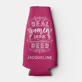 女実在がビールを飲む ボトルクーラー