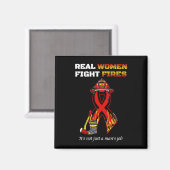 女実在が火事と戦う マグネット (正面/裏面)