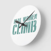 女実在が登る ラウンド壁時計 (傾斜)