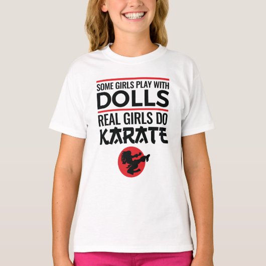 女実在の子が空手かわいい女性武術芸術 Tシャツ (正面)