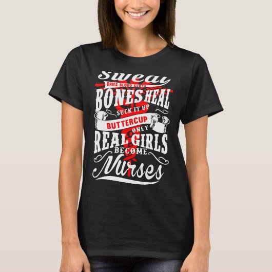 女実在の子になるナース汗を乾燥させる血栓ボー Tシャツ (正面)