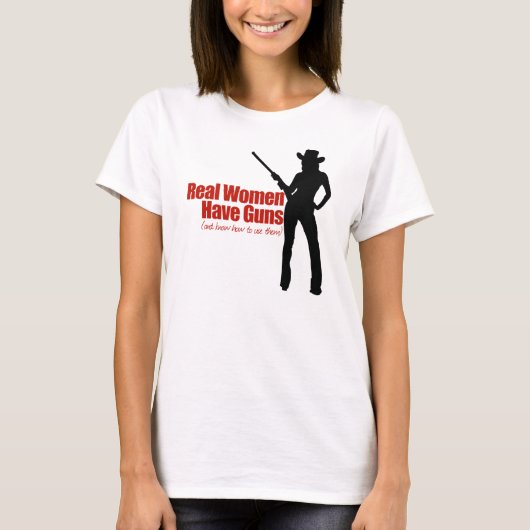 女実在は銃を持つ Tシャツ (正面)