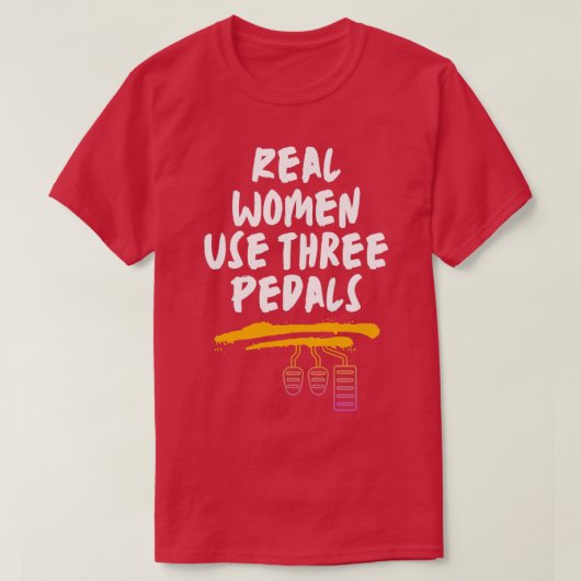 女実在人が3つのペダルを使う2 Tシャツ (デザイン正面)