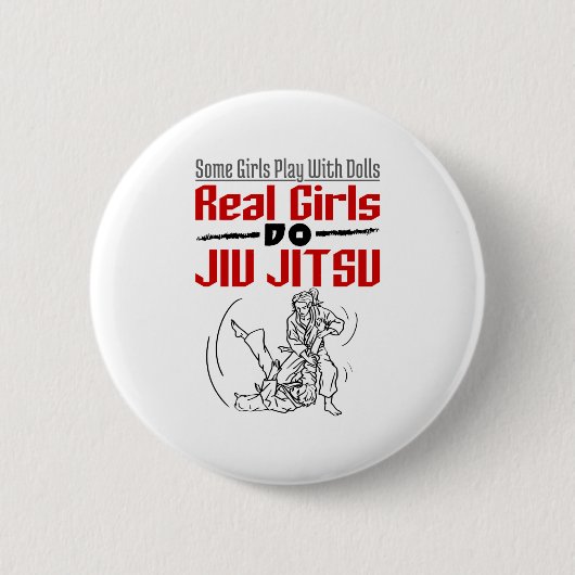 女実在子堂柔術BJJ柔術 缶バッジ (正面)