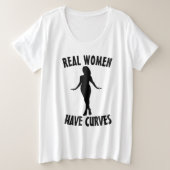 女実在性はTシャツのサイズと曲線を持つ プラスサイズTシャツ (デザイン正面)