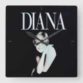 女実在性。 スクエア壁時計 (正面)