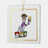 女家画家3缶絵を描オーナメント セラミックオーナメント (左)