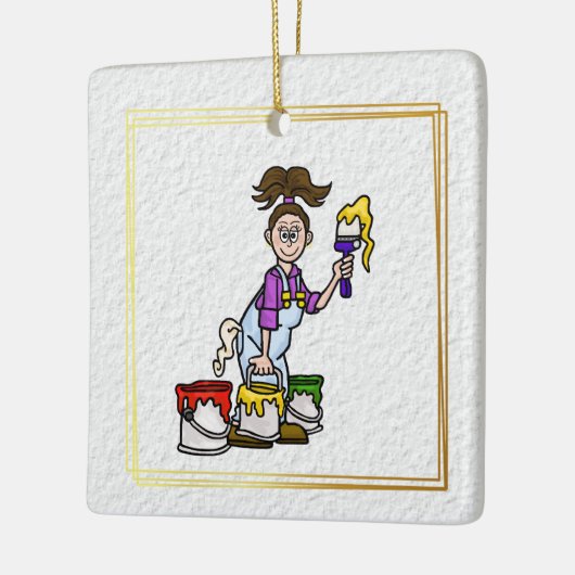 女家画家3缶絵を描オーナメント セラミックオーナメント (左)