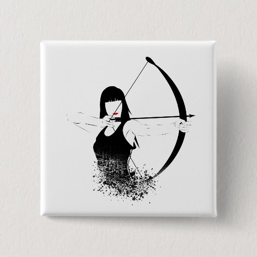 女射手 缶バッジ (正面)