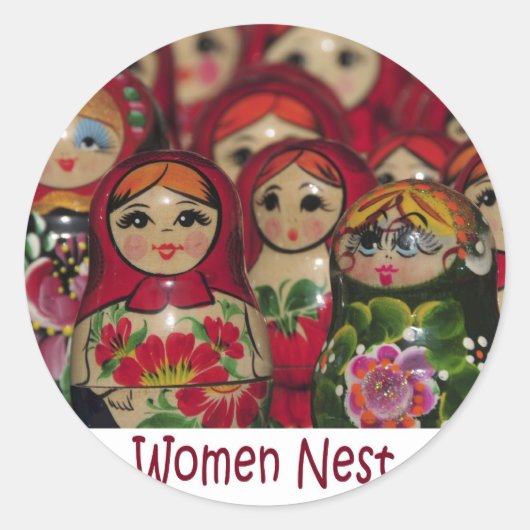 女巣、巣ロシアの人形 ラウンドシール (正面)