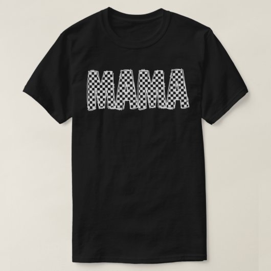 女市松模様に性のママレトロ Tシャツ (デザイン正面)