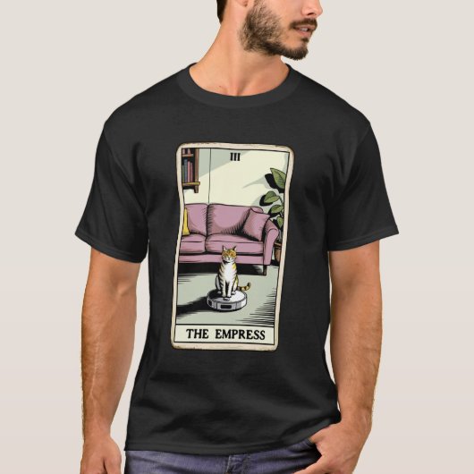 女帝タロットカード 猫 ロボット掃除機 カバー Tシャツ (正面)