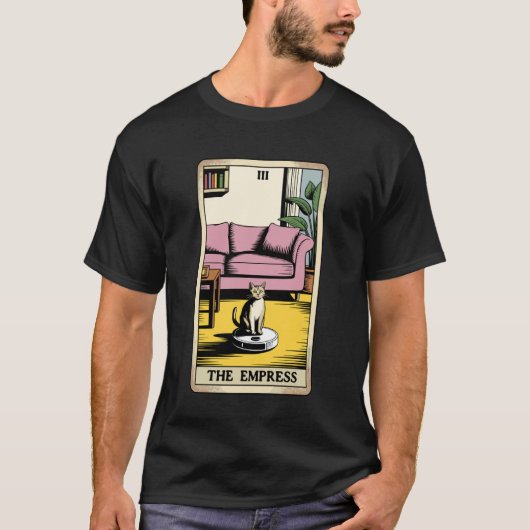 女帝 ロボット掃除機 ねこ おもしろ タロット C Tシャツ (正面)
