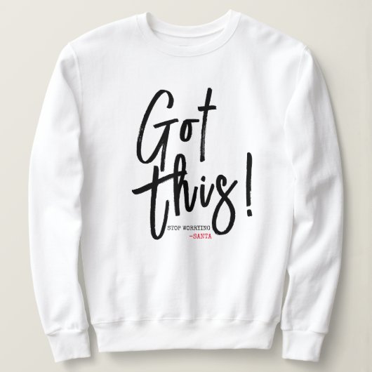 女得の"こストップここ"のクおもしろいリスマス スウェットシャツ (デザイン正面)