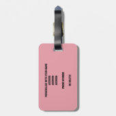 女得子ピンクwゼブラストライブバレーボール ラゲッジタグ (裏面縦)