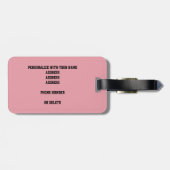 女得子ピンクwゼブラストライブバレーボール ラゲッジタグ (裏面横)