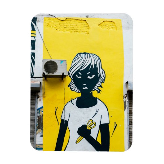 女怒絵画の通り壁画 マグネット (縦)