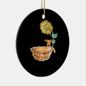 女性あなたは私のサンシャイングレイハウンドイタリアンング セラミックオーナメント (右)