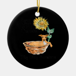 女性あなたは私のサンシャイングレイハウンドイタリアンング セラミックオーナメント