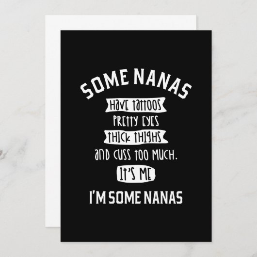 女性いくつかのナナはナナのギフトおもしろいが多すぎる 招待状 (正面/裏面)