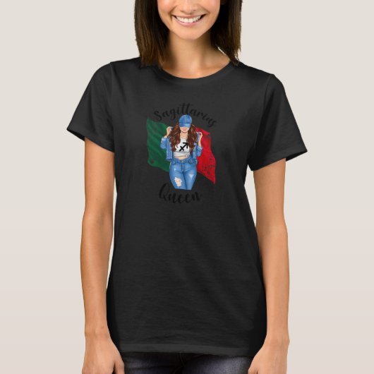 女性いて座の女王メキシコの女王 女性メキシコ Tシャツ (正面)