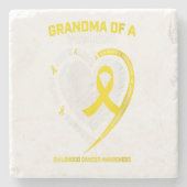 女性おばあちゃん孫おばあちゃん子供時代のギフト ストーンコースター (正面)