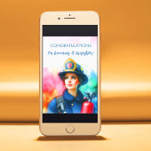 女性おめでとう消防士 カード