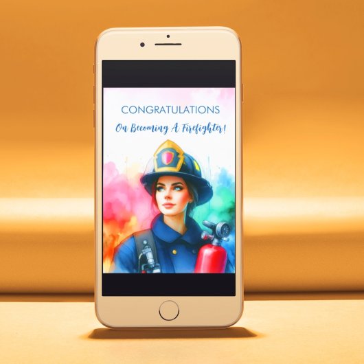 女性おめでとう消防士 カード