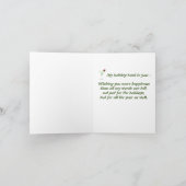 女性おもしろいがワインのクリスマスを飲む シーズンカード (内部)