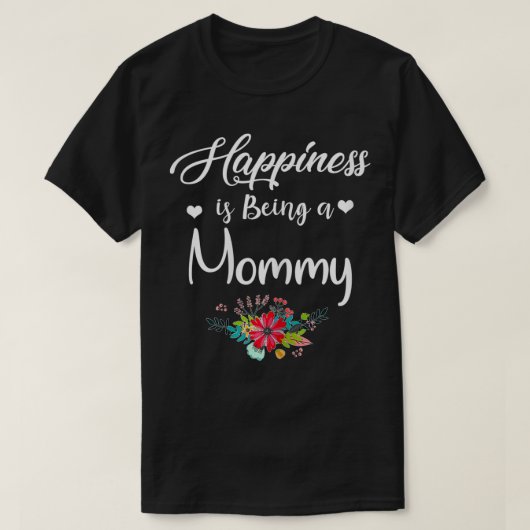 女性おもしろいの幸せはママの母D Tシャツ (デザイン正面)